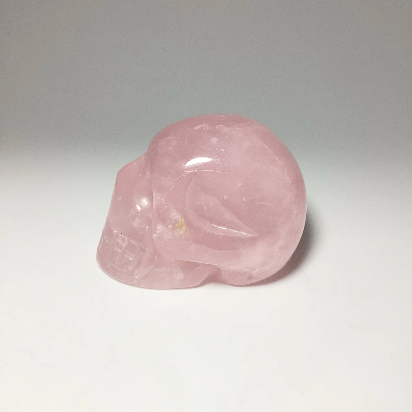 Carved Rose Quartz Crystal Skull