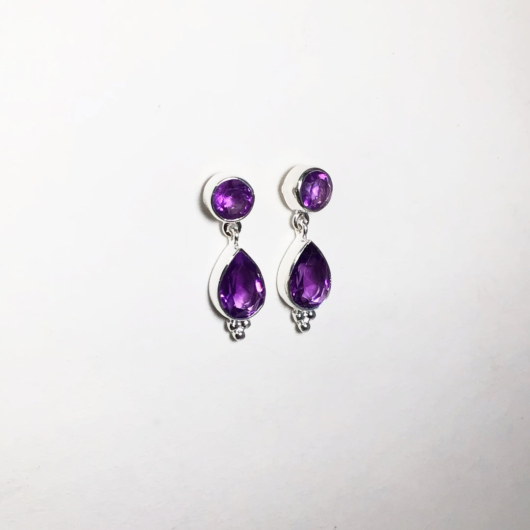 Amethyst Stud Earrings - Rocks and Gems Canada