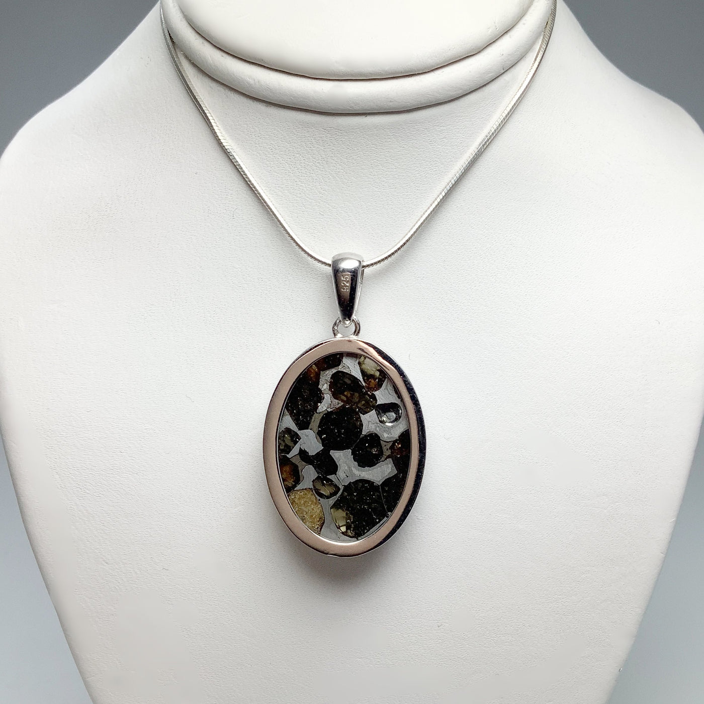 Sericho Meteorite Oval Pendant