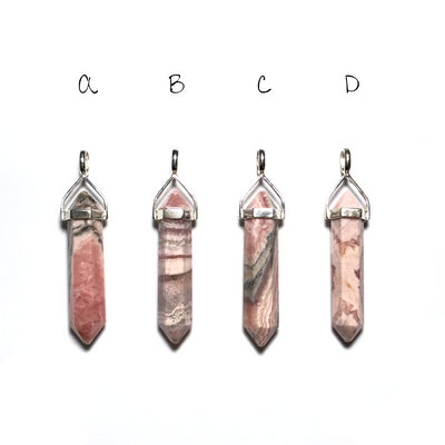 Rhodocrosite Double Terminated Point Pendant