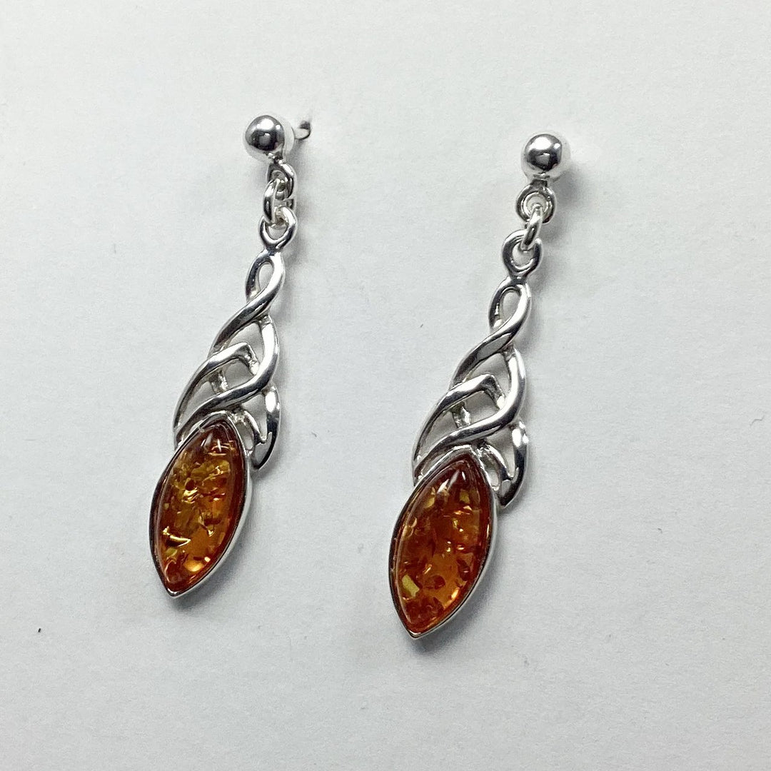 Cognac Amber Stud Earrings - Rocks and Gems Canada