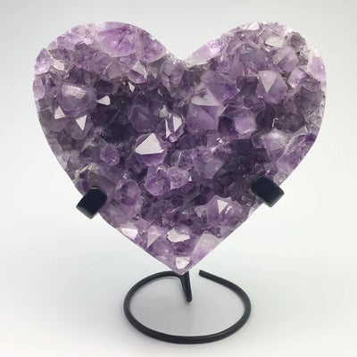 Amethyst Druze Cluster Heart On Stand