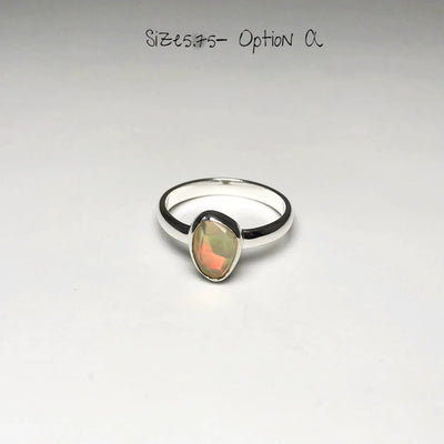 Freeform Faceted Ethiopian Fire Opal Ring