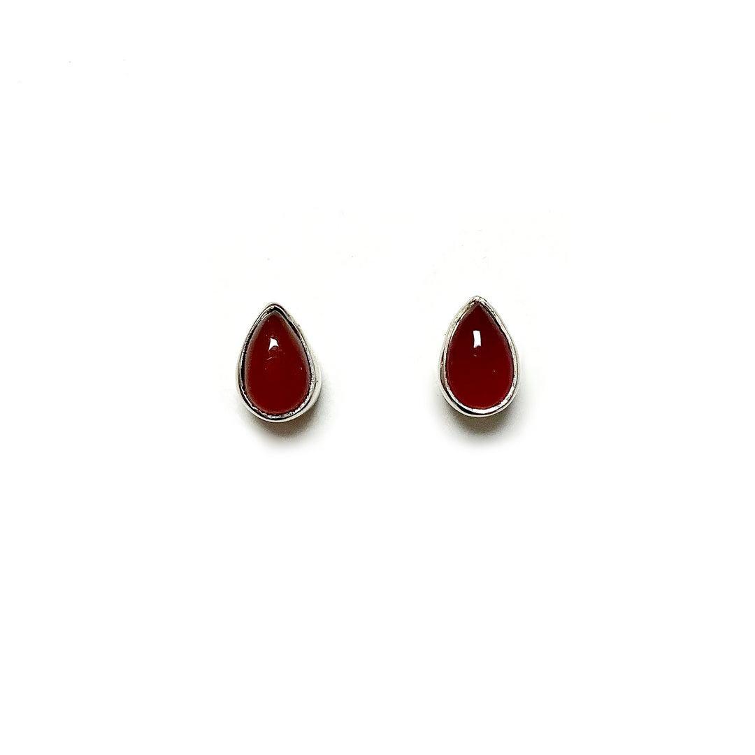 Carnelian Agate Stud Earrings - Rocks and Gems Canada
