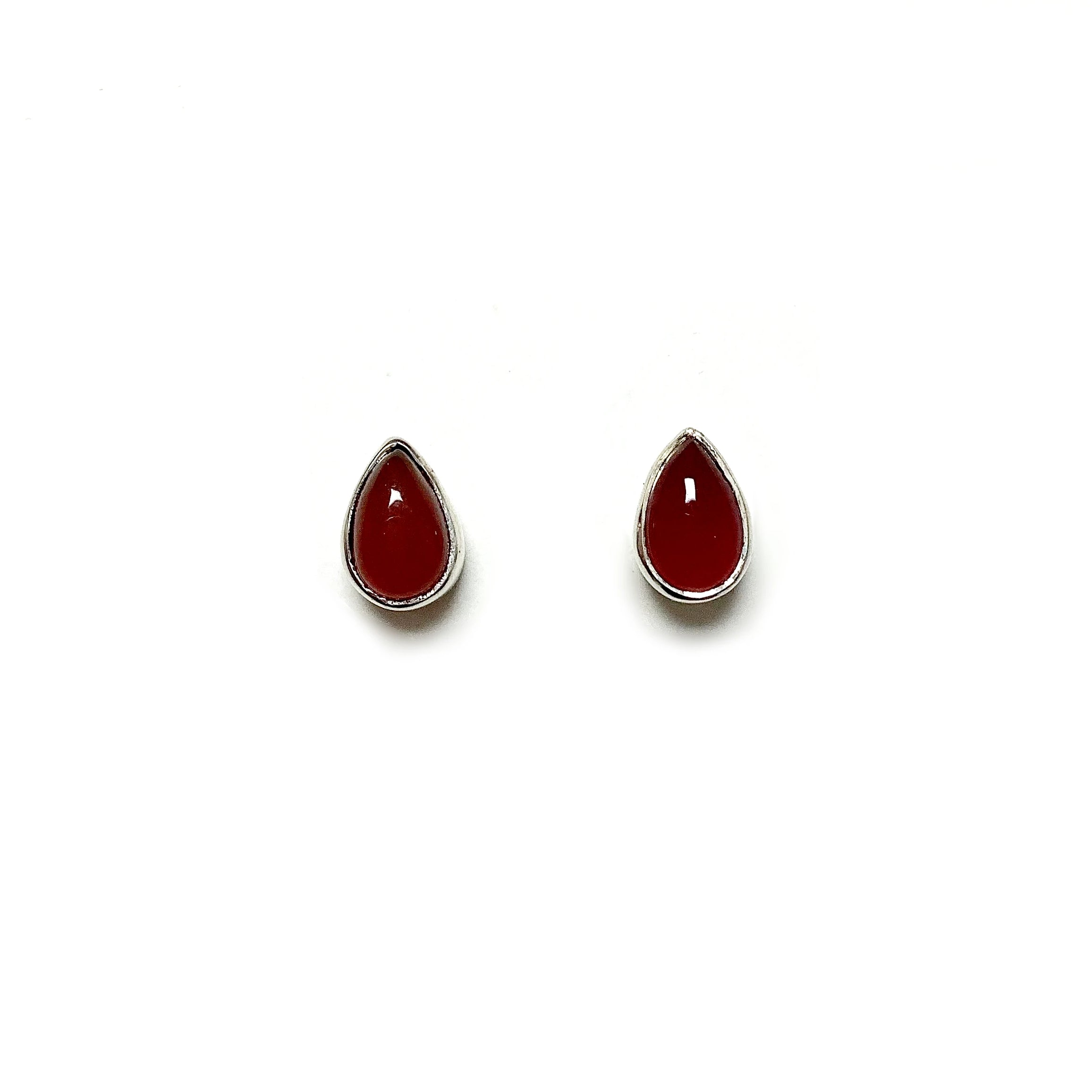 Carnelian Agate Stud Earrings - Rocks and Gems Canada