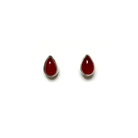 Carnelian Agate Stud Earrings - Rocks and Gems Canada