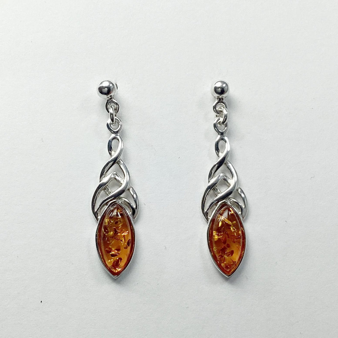 Cognac Amber Stud Earrings - Rocks and Gems Canada