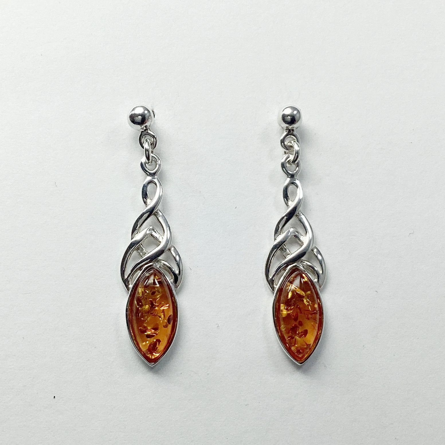 Cognac Amber Stud Earrings - Rocks and Gems Canada