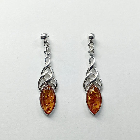 Cognac Amber Stud Earrings - Rocks and Gems Canada