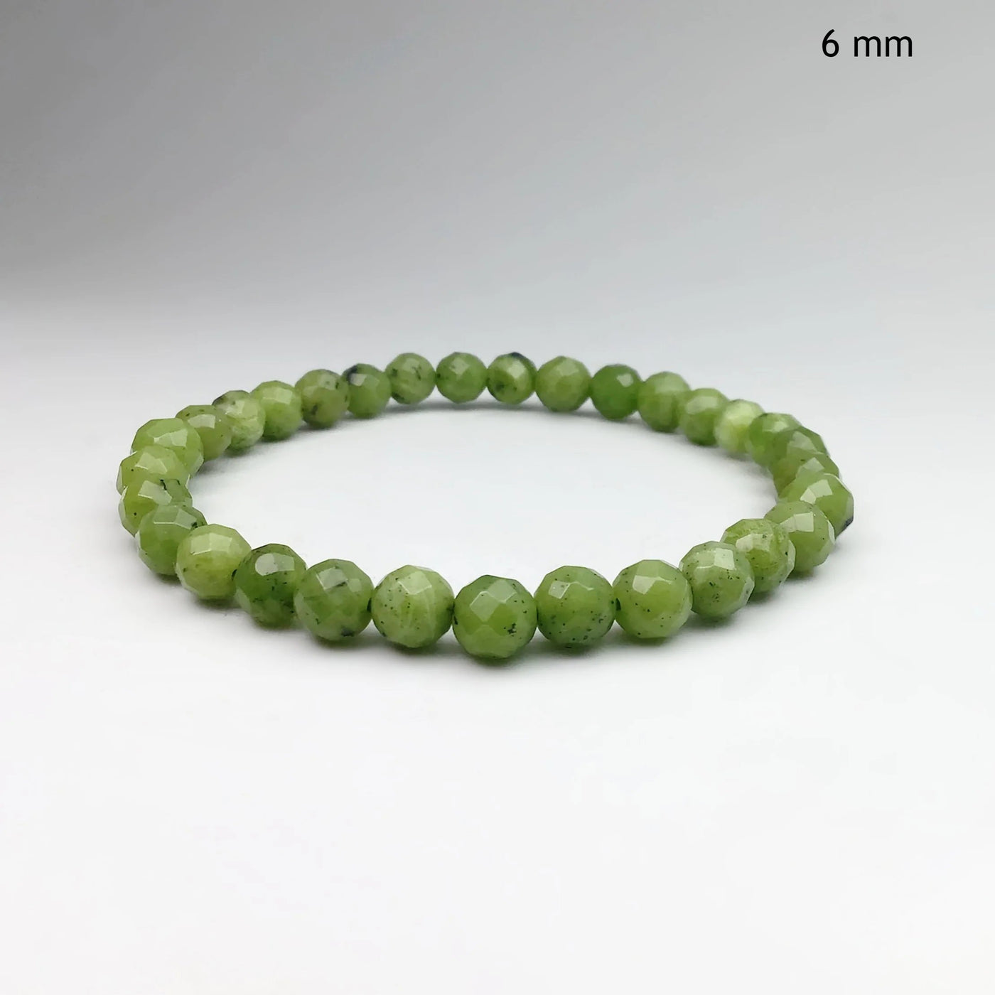 Canadian Jade Faceted Beaded Bracelet - High Quality