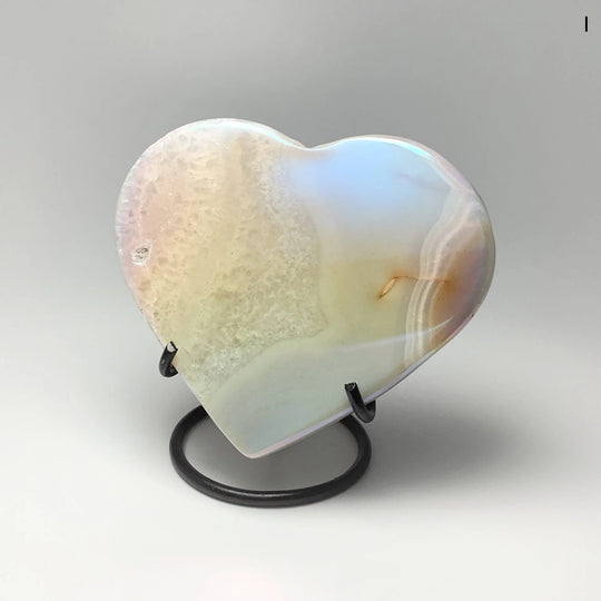 Rainbow Agate Heart on Stand - Rocks and Gems Canada