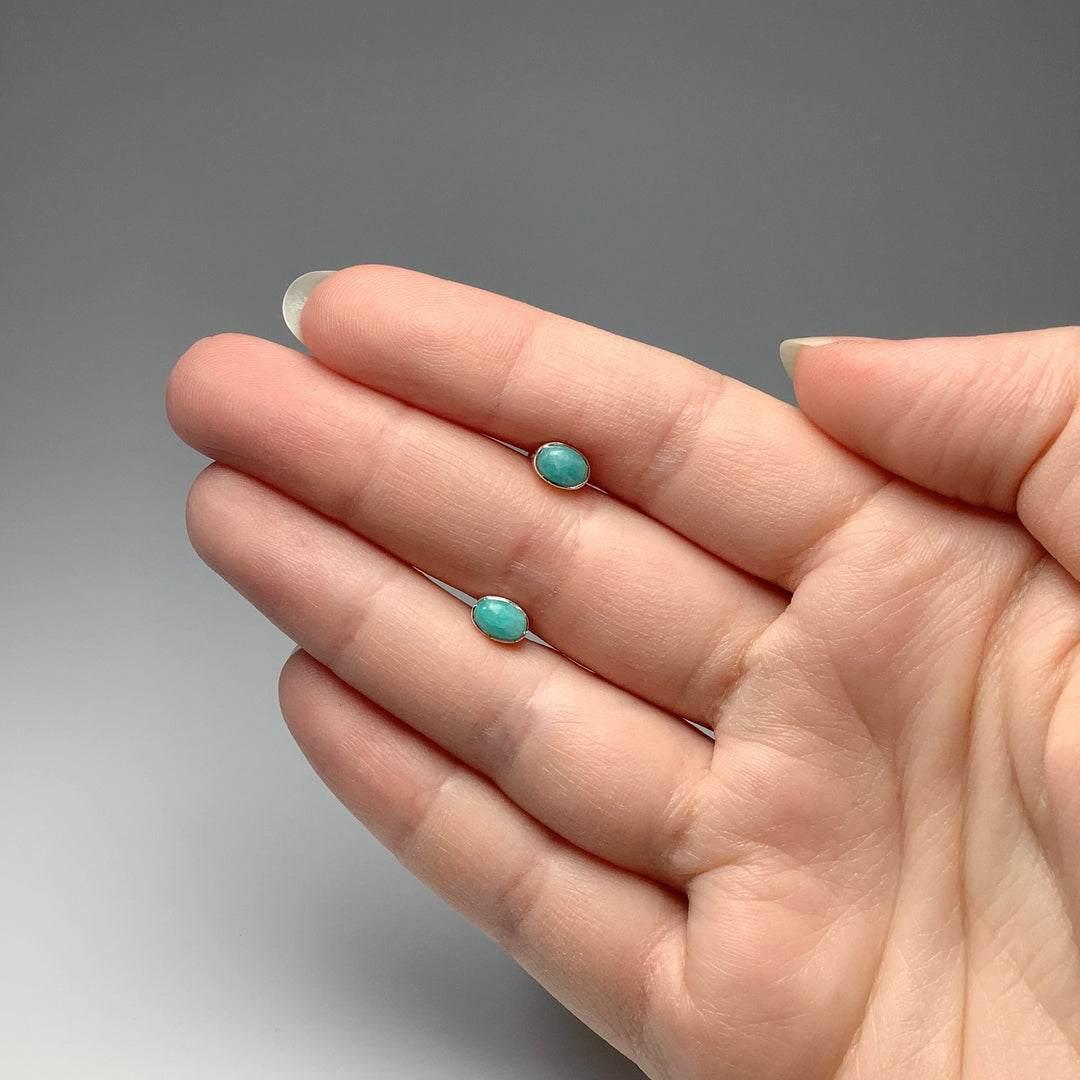 Amazonite Stud Earrings - Rocks and Gems Canada