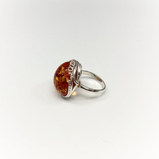 Cognac Amber Ring - Rocks and Gems Canada