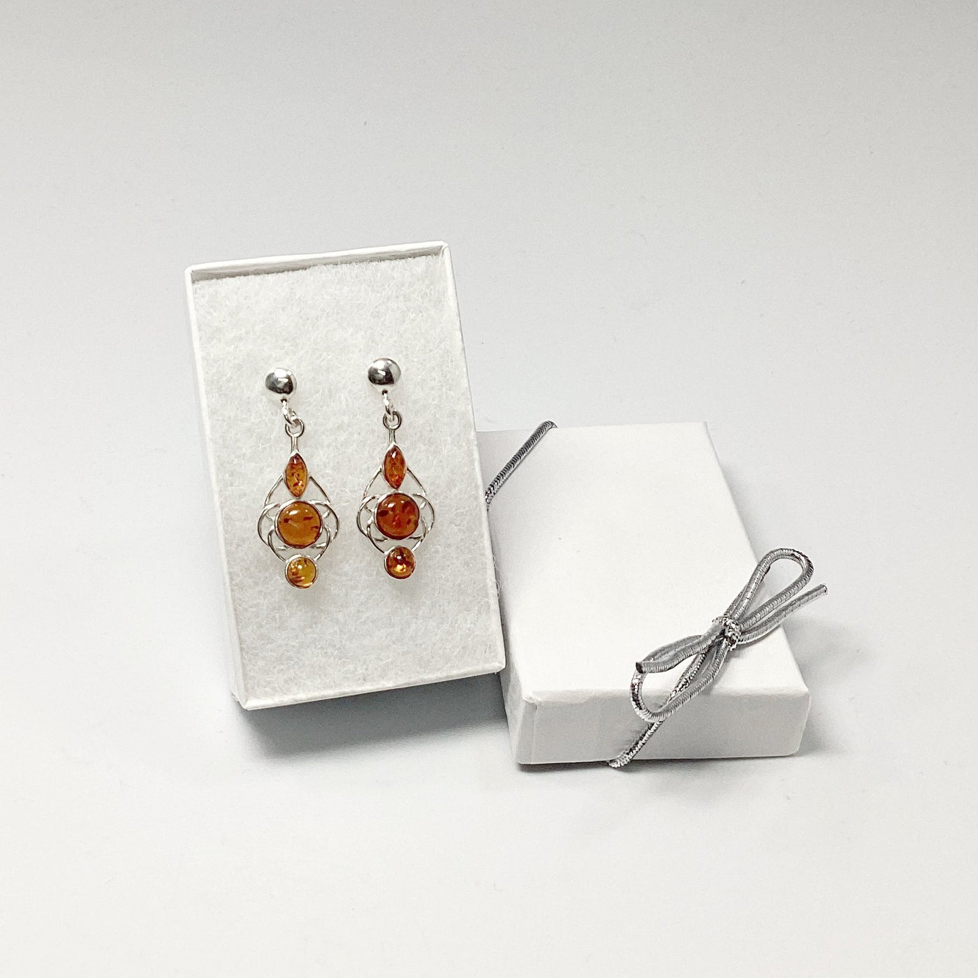 Cognac Amber Stud Earrings