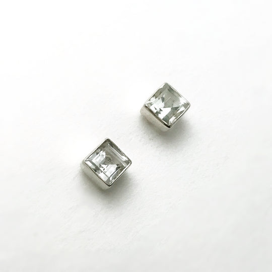 Green Amethyst Stud Earrings - Rocks and Gems Canada