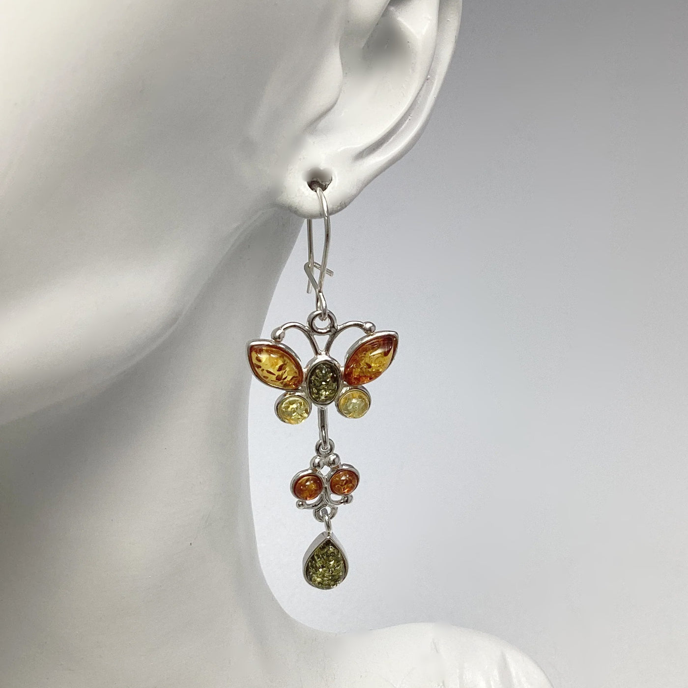 Mixed Amber Dangle Earrings