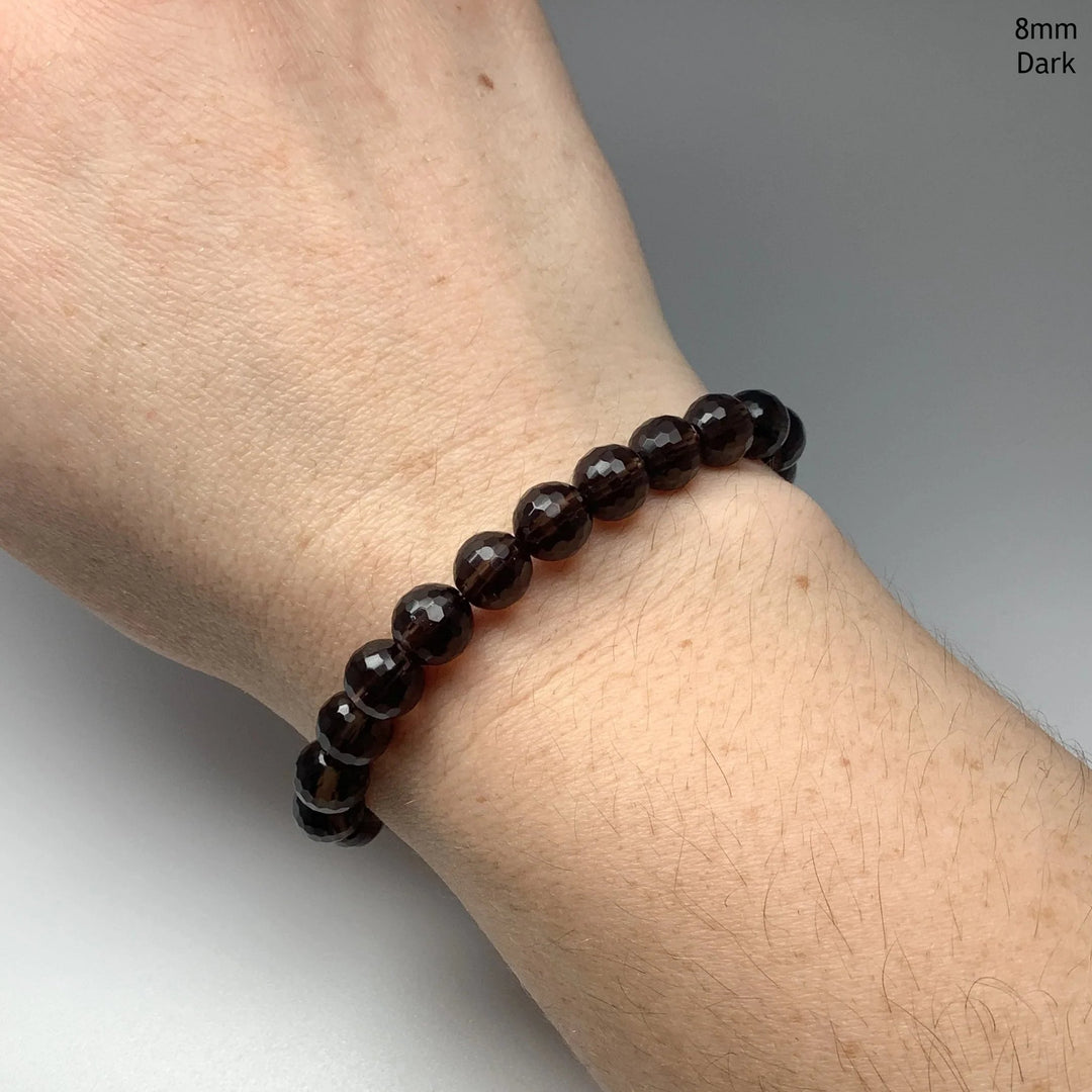 Smoky Quartz Faceted Beaded Bracelet - Rocks and Gems Canada