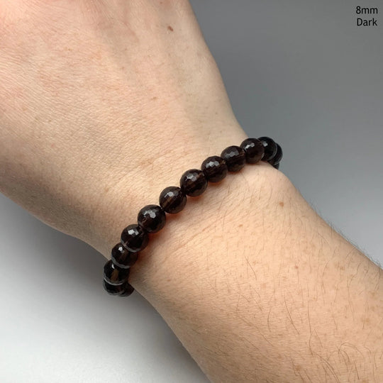 Smoky Quartz Faceted Beaded Bracelet - Rocks and Gems Canada