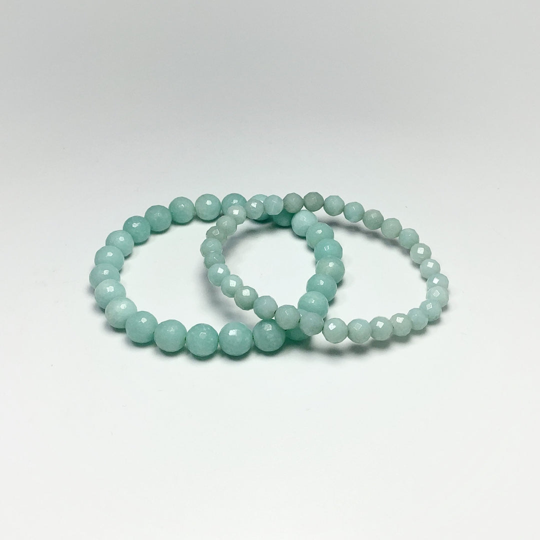Amazonite Faceted Beaded Bracelet - Rocks and Gems Canada