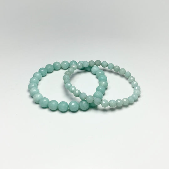 Amazonite Faceted Beaded Bracelet - Rocks and Gems Canada