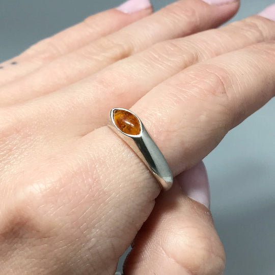 Cognac Amber Ring - Rocks and Gems Canada