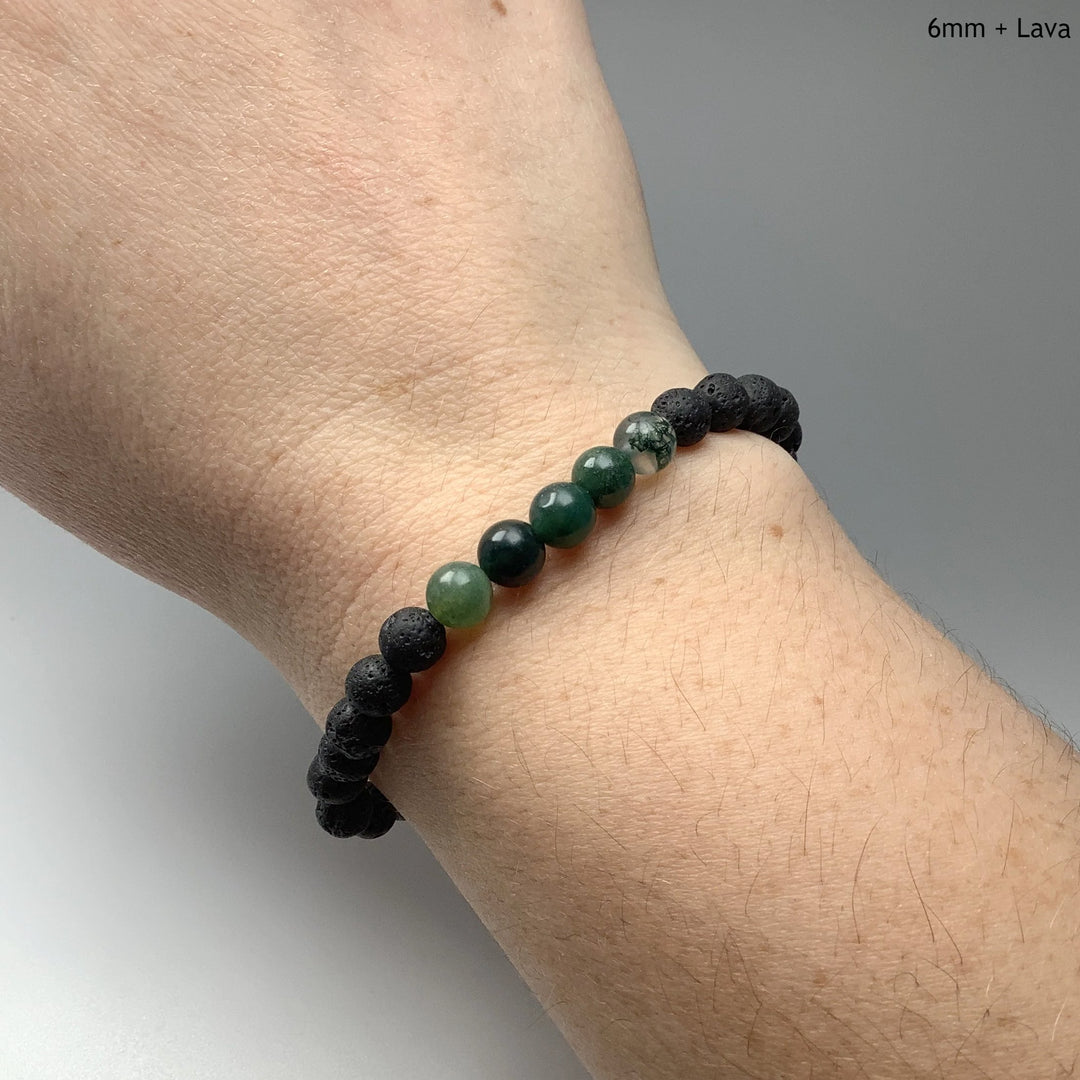 Moss Agate Beaded Bracelet - Rocks and Gems Canada