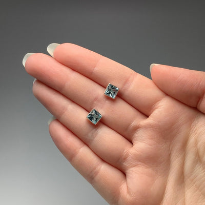Blue Topaz Stud Earrings