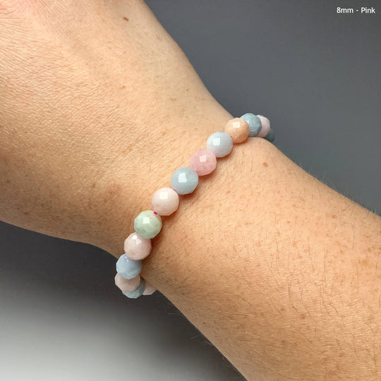 Morganite Faceted Beaded Bracelet - Rocks and Gems Canada