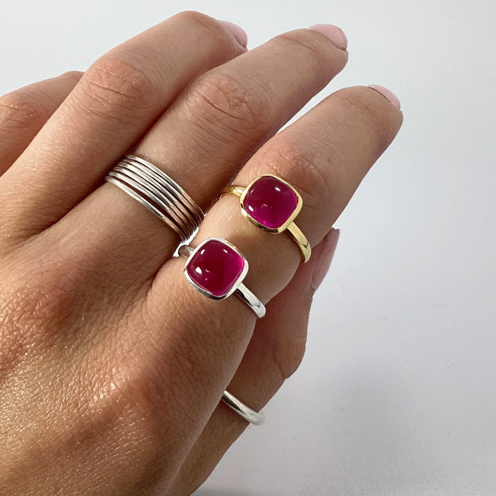 Pink jade ring on sale