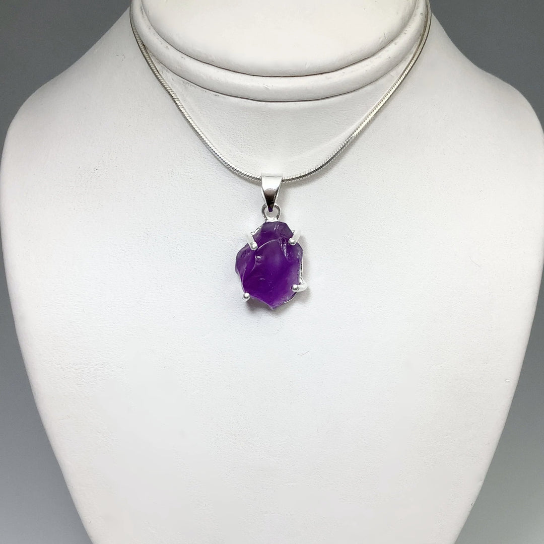 Raw Amethyst Pendant - Rocks and Gems Canada