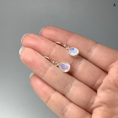 Rainbow Moonstone Dangle Earrings