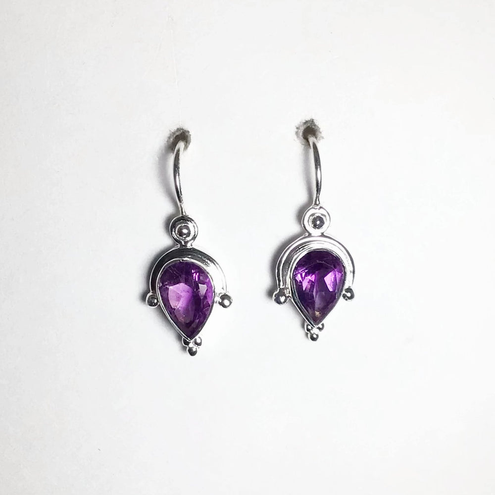 Amethyst Faceted Dangle Earrings - Rocks and Gems Canada