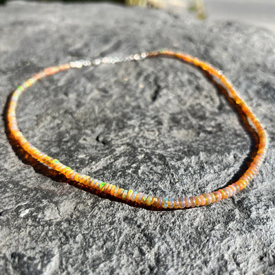 Fire Opal Beaded Necklace