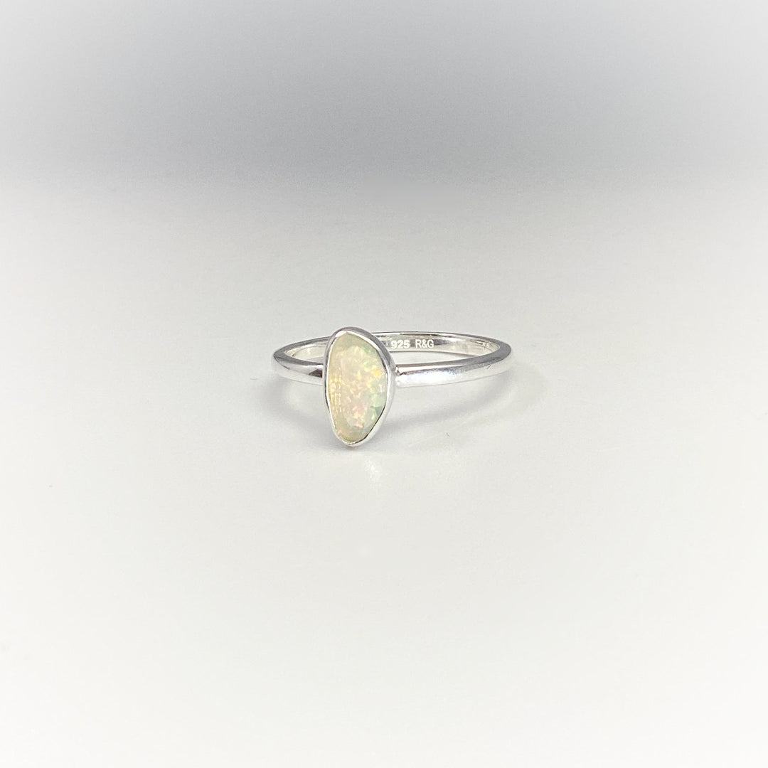 Faceted Ethiopian Fire Opal Ring - Rocks and Gems Canada