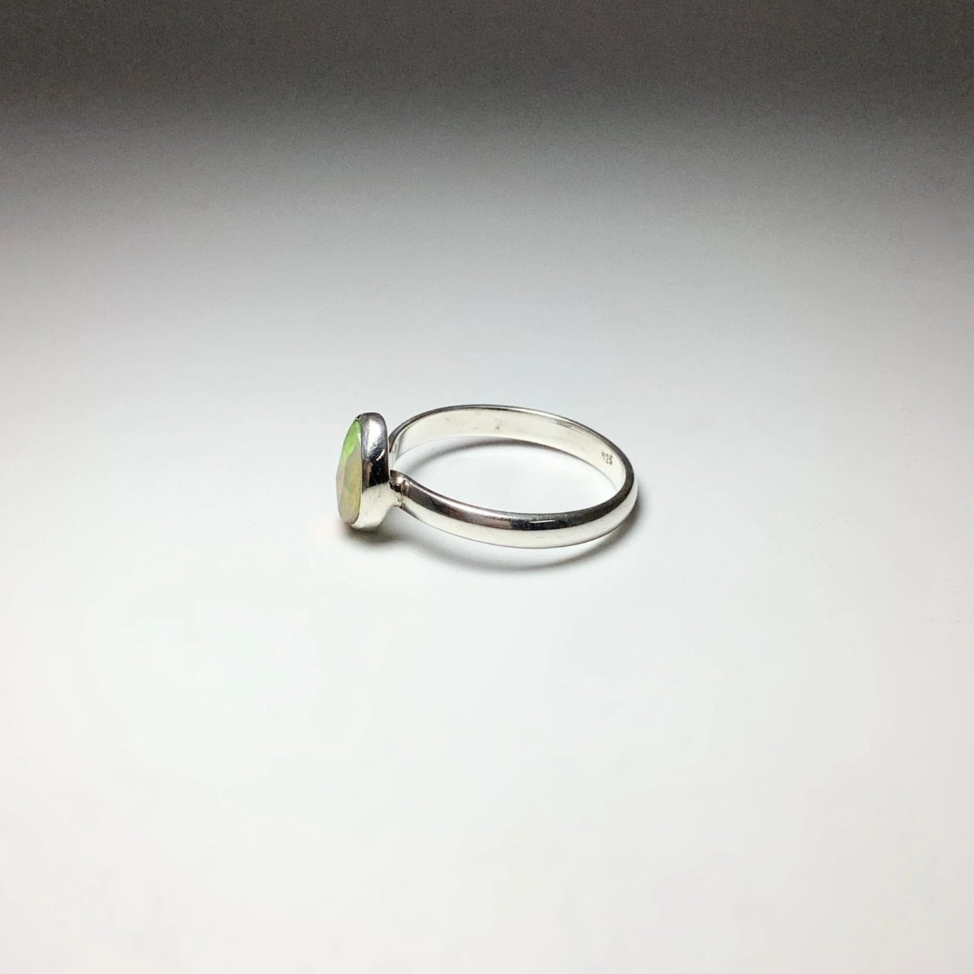 Faceted Ethiopian Fire Opal Ring