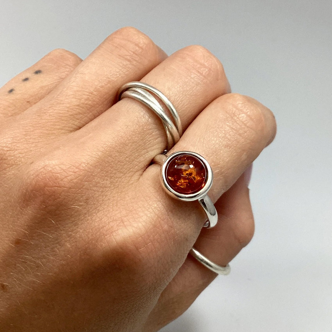Cognac Amber Ring - Rocks and Gems Canada