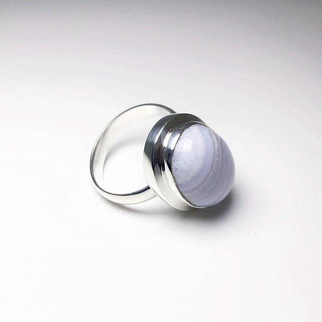 Blue Lace Agate Ring - Rocks and Gems Canada