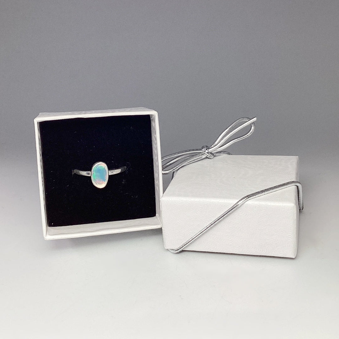 Faceted Ethiopian Fire Opal Ring - Rocks and Gems Canada
