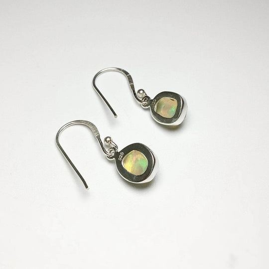 Ethiopian Fire Opal Freeform Faceted Dangle Earrings - Rocks and Gems Canada