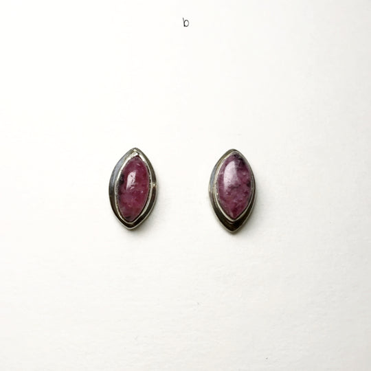 Rhodonite Stud Earrings - Rocks and Gems Canada
