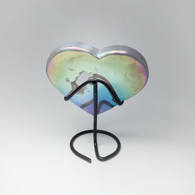 Rainbow Agate Heart on Stand