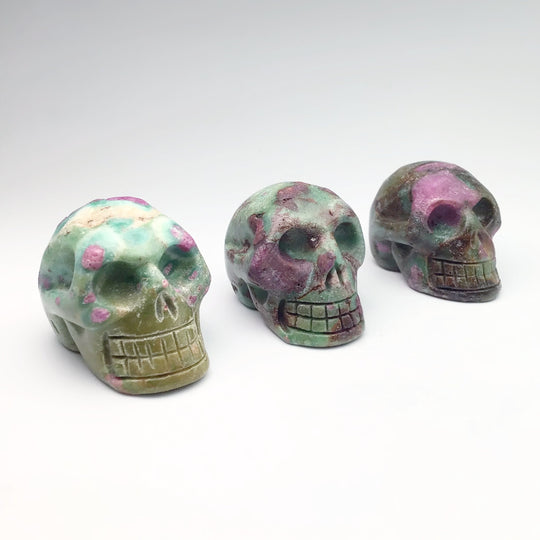 Carved Ruby Fuchsite Skull - Rocks and Gems Canada