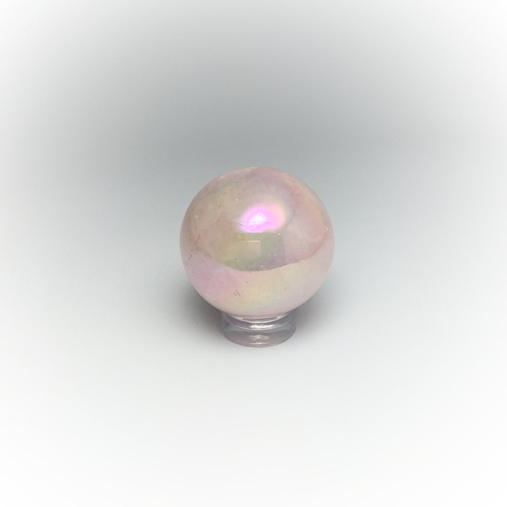 Aura Rose Quartz Sphere - Rocks and Gems Canada