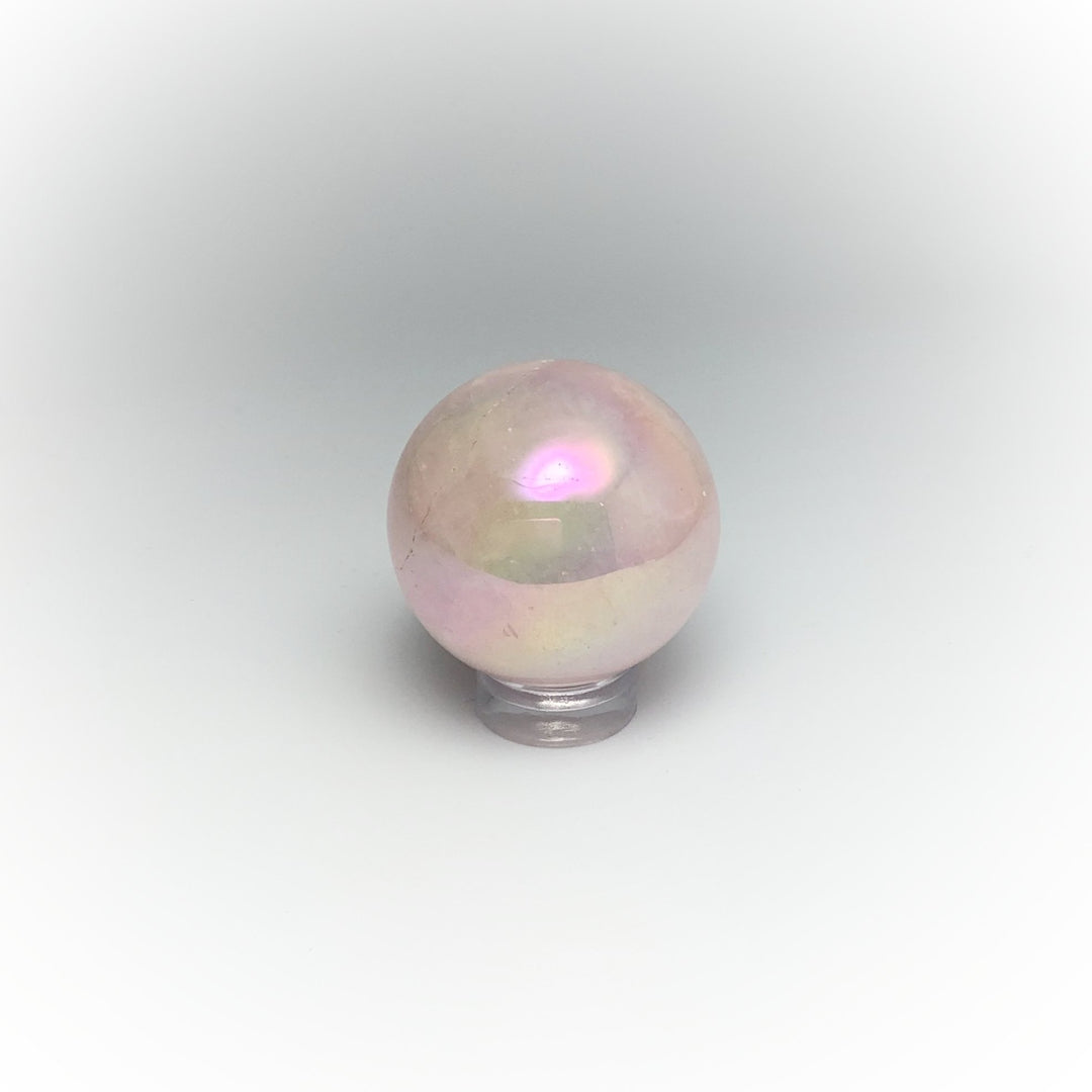 Aura Rose Quartz Sphere - Rocks and Gems Canada