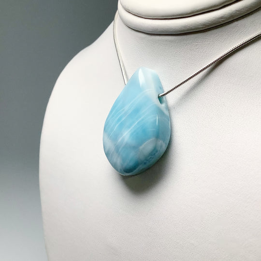 Larimar Drilled Pendant - Rocks and Gems Canada