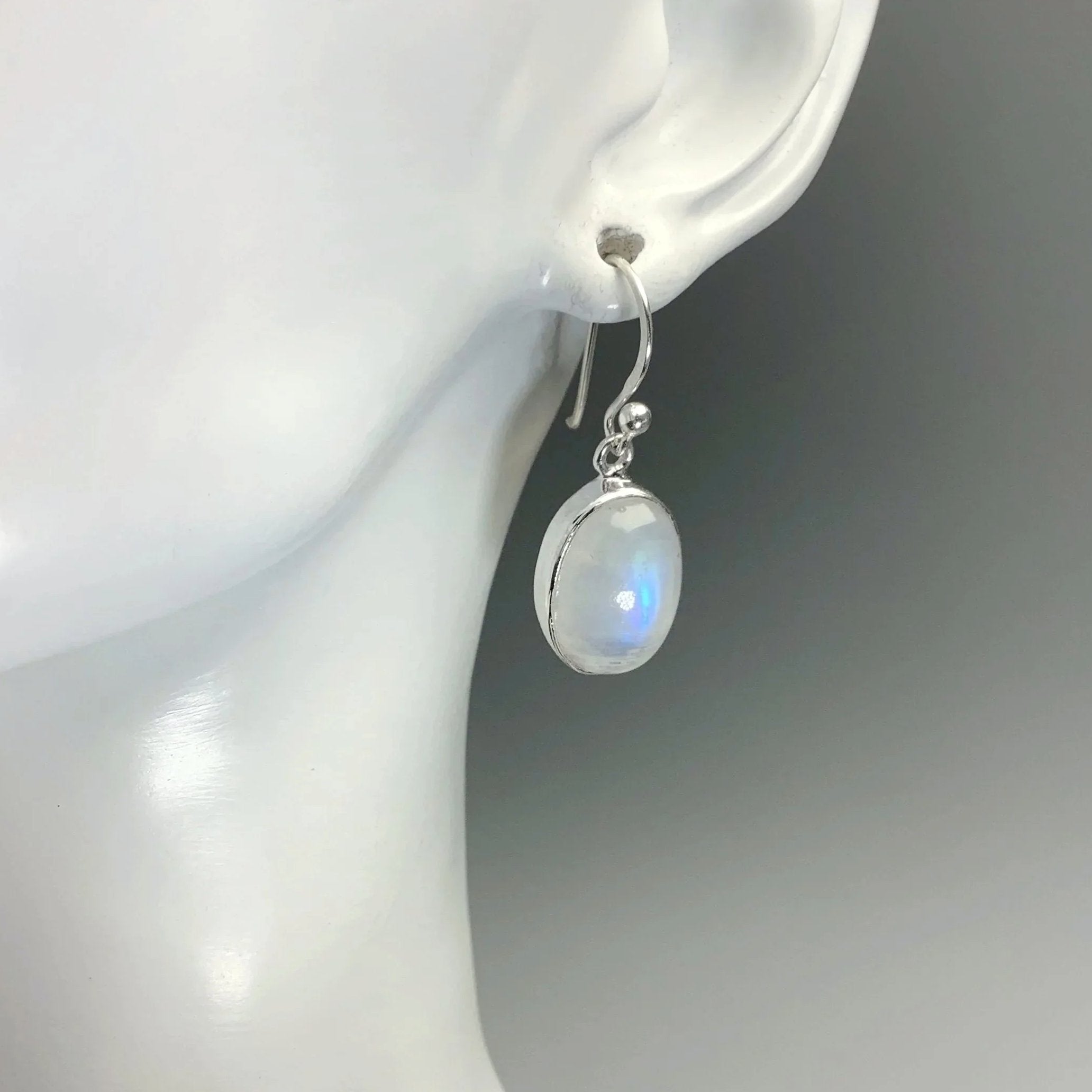 Rainbow Moonstone Dangle Earrings - Rocks and Gems Canada
