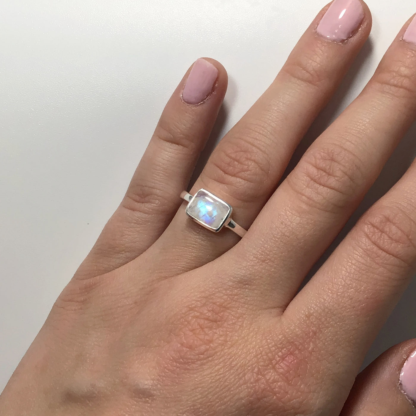 Rainbow Moonstone Ring