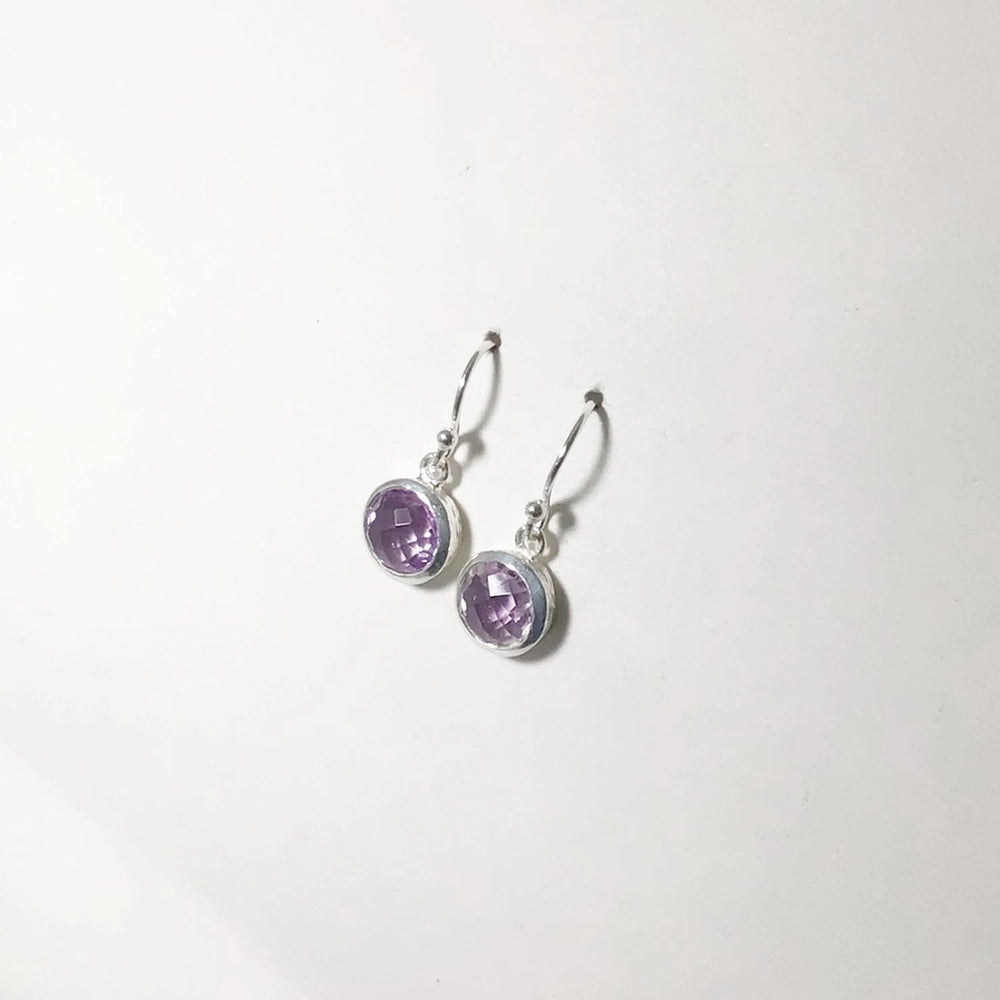 Amethyst Faceted Dangle Earrings - Rocks and Gems Canada