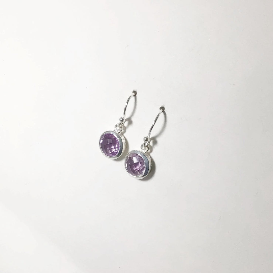 Amethyst Faceted Dangle Earrings - Rocks and Gems Canada