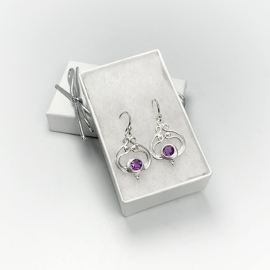 Amethyst Dangle Earrings - Rocks and Gems Canada
